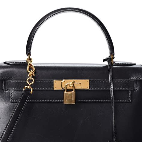 hermes box kelly sellier 28 black|Hermes kelly 28 bag.